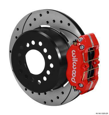 Wilwood Dynapro Dust-Boot P/S Park Brake Kit Drilled Red Small Ford 2.66in Offset - 140-13205-DR