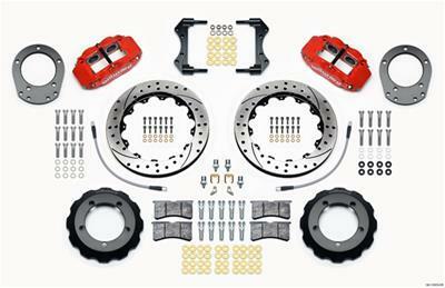 Wilwood Narrow Superlite 4R Front Hat Kit 12.88in Drill Red 76-77 Ford Bronco Dana 44 w/Lines - 140-13305-DR