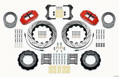 Wilwood Narrow Superlite 4R Front Hat Kit 14.00in Drill Red 76-77 Ford Bronco Dana 44 w/Lines - 140-13330-DR