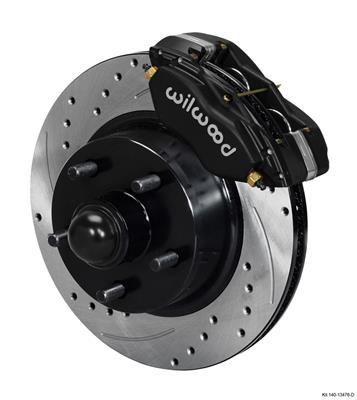 Wilwood Forged Dynalite-M Front Kit 11.30in 1 PC Rotor&Hub-Drill 65-69 Mustang Disc & Drum Spindle - 140-13476-D