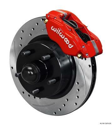 Wilwood Forged Dynalite-M Front Kit 11.30in 1 PC Rotor&Hub Drill-Red 1965-1969 Mustang Disc & Drum - 140-13476-DR