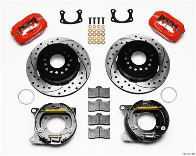 Wilwood Forged Dynalite P/S Park Brake Kit Drilled Red BOP Axle 2.75in Bearing 2.75 Offset - 140-13511-DR