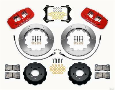 Wilwood AERO6 Front Hat Kit 14.00 Red 2007-2011 BMW E90 Series w/Lines - 140-13582-R