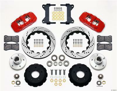 Wilwood AERO6 Front Hub Kit 14.00 Drilled-Red Chevy C-10 60-87 CPP Drop Spindle - 140-13692-DR