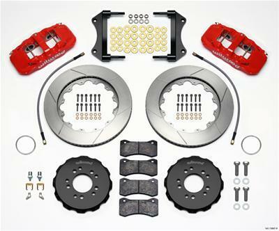 Wilwood AERO6 Front Hat Kit 14.25 Red 2014-Up Corvette C7 w/Lines - 140-13697-R
