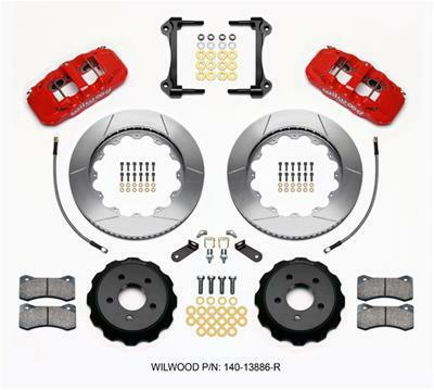 Wilwood AERO6 Front Hat Kit 14.00 Red 2015-Up Mustang w/Lines - 140-13886-R