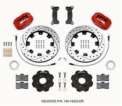 Wilwood Forged Dynalite Front Hat Kit 12.19in Drilled Red 2016-Up Mazda MX5 Miata w/ Lines - 140-14233-DR