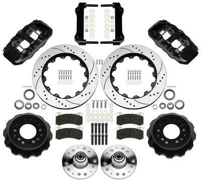 Wilwood 70-81 FBody/75-79 A&XBody AERO6 Frt BBK 14in D/S Rtr Blk Calipers Use w/ Pro Drop Spindle - 140-16197-D