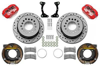 Wilwood Ford Explorer 8.8in Rear Axle Dynapro Disc Brake Kit 11in Drilled/Slotted Rotor -Red Caliper - 140-16406-DR