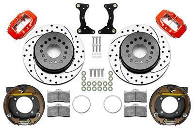 Wilwood Ford Explorer 8.8in Rear Axle Dynalite Disc Brake Kit 12.19in Drill/Slot Rotor Red Caliper - 140-16407-DR
