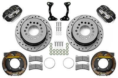 Wilwood Chevrolet 7-5/8in Rear Axle Dynapro Disc Brake Kit 11in Drilled/Slotted Rotor -Black Caliper - 140-16444-D