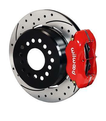 Wilwood Forged Dynalite P/S Park Brake Kit Drilled Red 12 Bolt 2.75in offset Staggered Shock - 140-9315-DR
