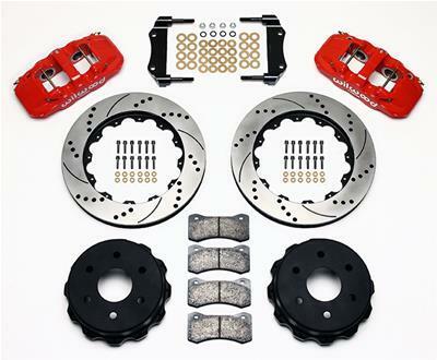 Wilwood AERO4 RearTruck Kit 14.25in Drill Red 1999-2010 GM 1500-SUV 1 Piston OE Caliper - 140-9407-DR