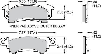 Wilwood Pad Set BP-10 D52 GM III - 150-8939K