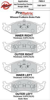 Wilwood Pad Set Promatrix D477 - 150-D0477K