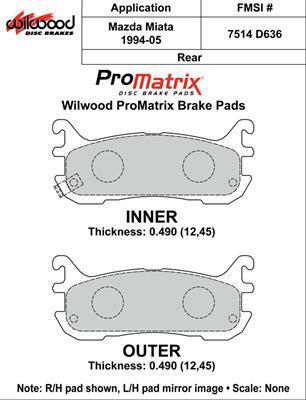 Wilwood Pad Set Promatrix D636 - 150-D0636K
