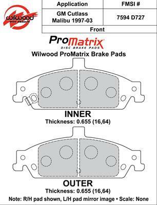 Wilwood Pad Set Promatrix D727 - 150-D0727K
