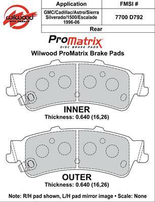 Wilwood Pad Set Promatrix D792 - 150-D0792K