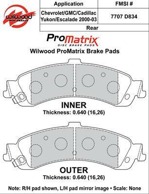 Wilwood Pad Set Promatrix D834 - 150-D0834K
