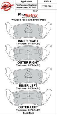 Wilwood Pad Set Promatrix D881 - 150-D0881K