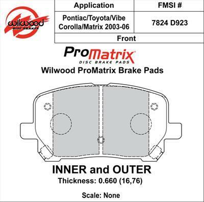 Wilwood Pad Set Promatrix D923 - 150-D0923K