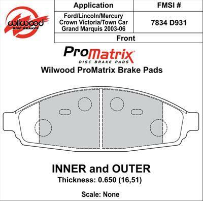Wilwood Pad Set Promatrix D931 - 150-D0931K