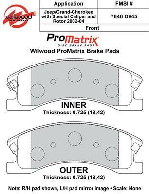 Wilwood Pad Set Promatrix D945 - 150-D0945K