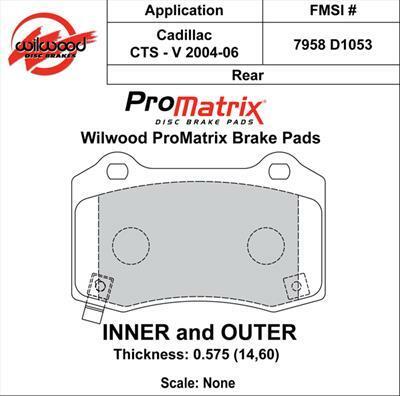 Wilwood Pad Set Promatrix D1053 - 150-D1053K