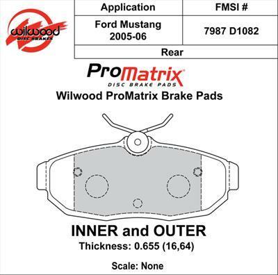 Wilwood Pad Set Promatrix D1082 - 150-D1082K