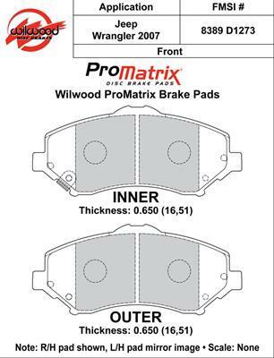 Wilwood Pad Set Promatrix D1273 - 150-D1273K