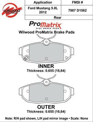 Wilwood Pad Set Promatrix D1562 - 150-D1562K
