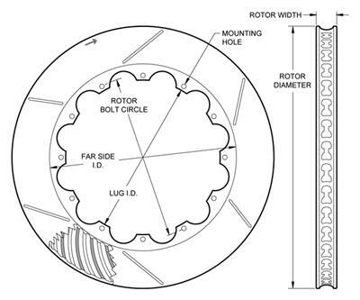 Wilwood Rotor-SV-GT 72 SPC-37 -LH 14.00 x 1.25 - 12 on 8.75in - 160-8399
