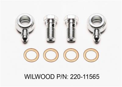 Wilwood Banjo Fitting Kit -3 male to 7/16 Banjo Bolts & Crush Washers (2 qty) - 220-11565