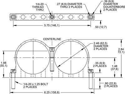 Wilwood Dual M/C Resevoir Mounting Bracket - Anodized - 250-16393