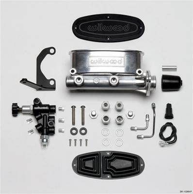 Wilwood HV Tandem M/C Kit w L/H Bracket & Prop Valve - 1in Bore Ball Burnished - 261-13269-P
