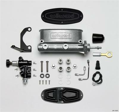 Wilwood HV Tandem M/C Kit w L/H Bracket & Prop Valve - 7/8in Bore-W/Pushrod - Early Mustang - 261-13272