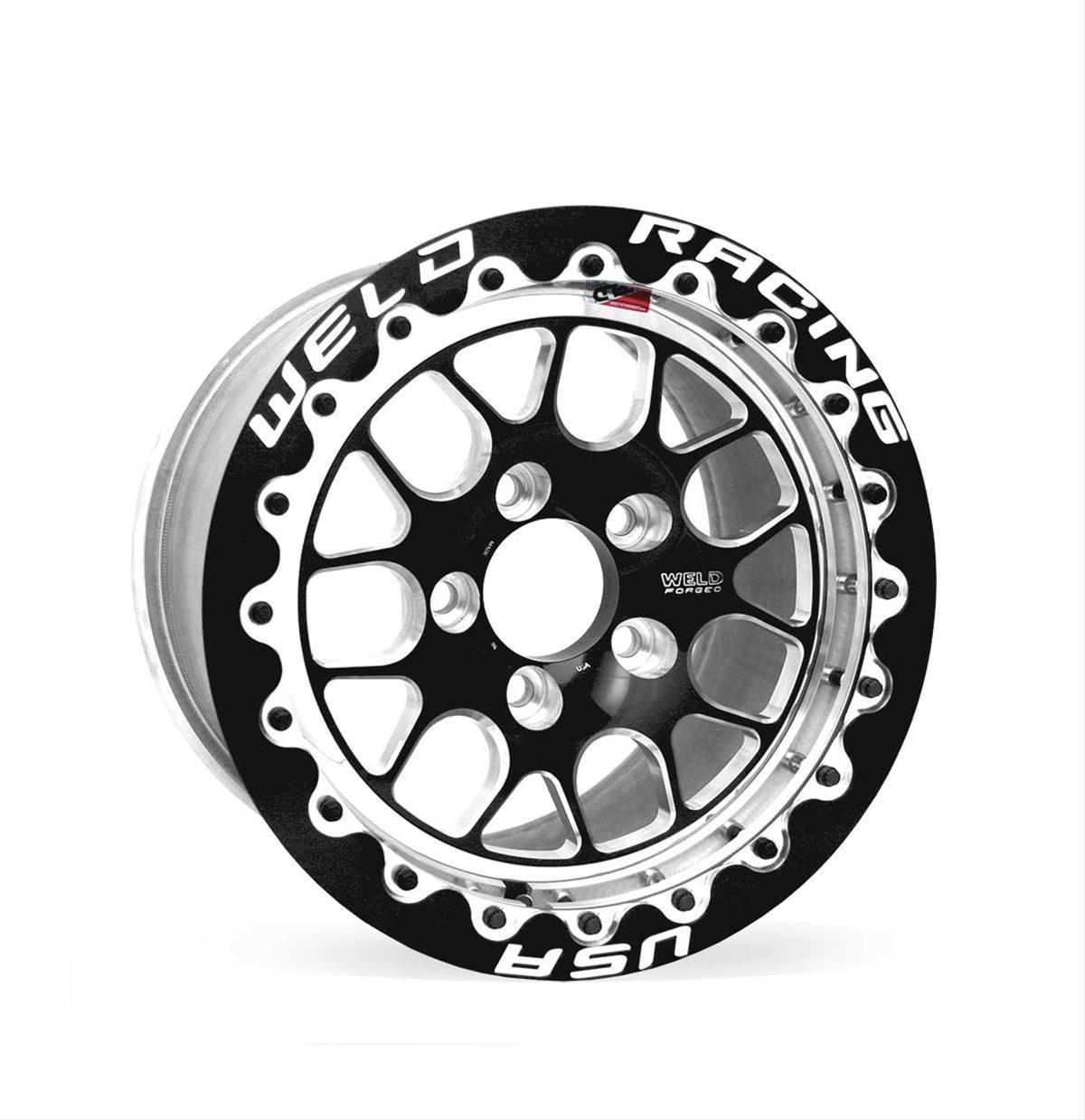 Weld Racing 2015-2020 Mustang 17x10" S77 Rear Wheel (Black, with Beadlock) - 77LB7100A80F