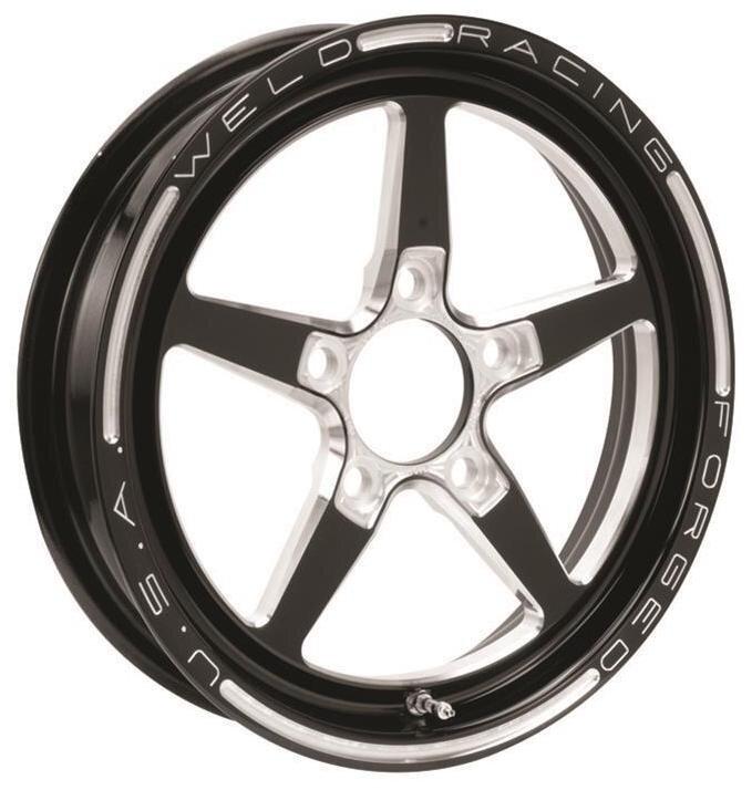 Weld 17X4.5" AlumaStar 1 Piece Frontrunner 5x4.5" Bolt Pattern 2.25" Backspacing - Black - 88B-1704204