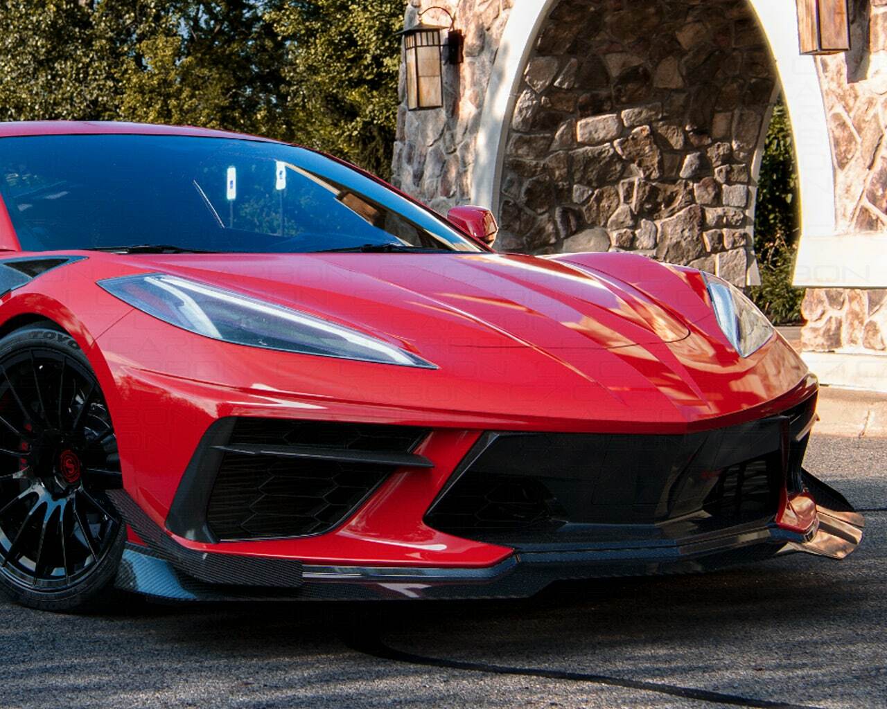 C7 Carbon Corvette C8 | Z06 Style Canards for Stingray / Z51 - Painted Carbon Flash - C8-5H-4