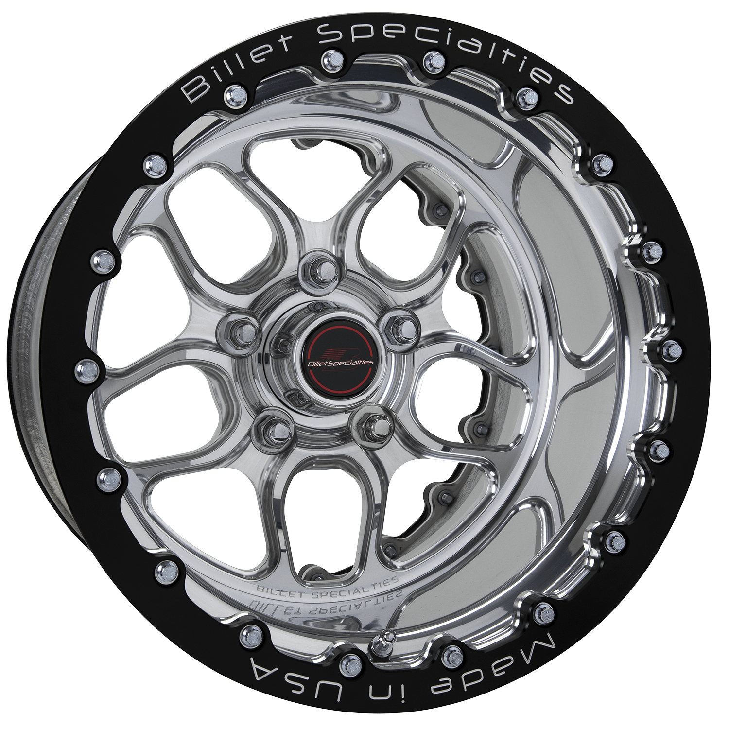 Billet Specialties WIN LITE Polished Double Beadlock 15X12 5.00" BS 61 BP - RDB22512L6150