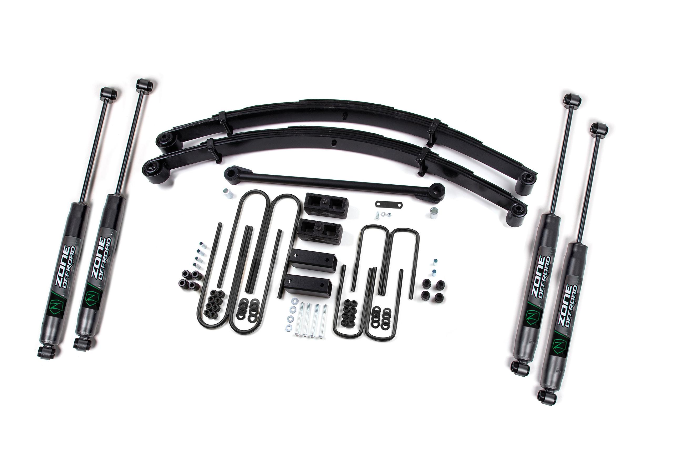 Zone Offroad Zone 4" Lift Kit - Radius Front U-Bolt - Nitro Series Shocks (1999-2004 Ford F-250 / 350 Super Duty 4WD) - ZONF1N