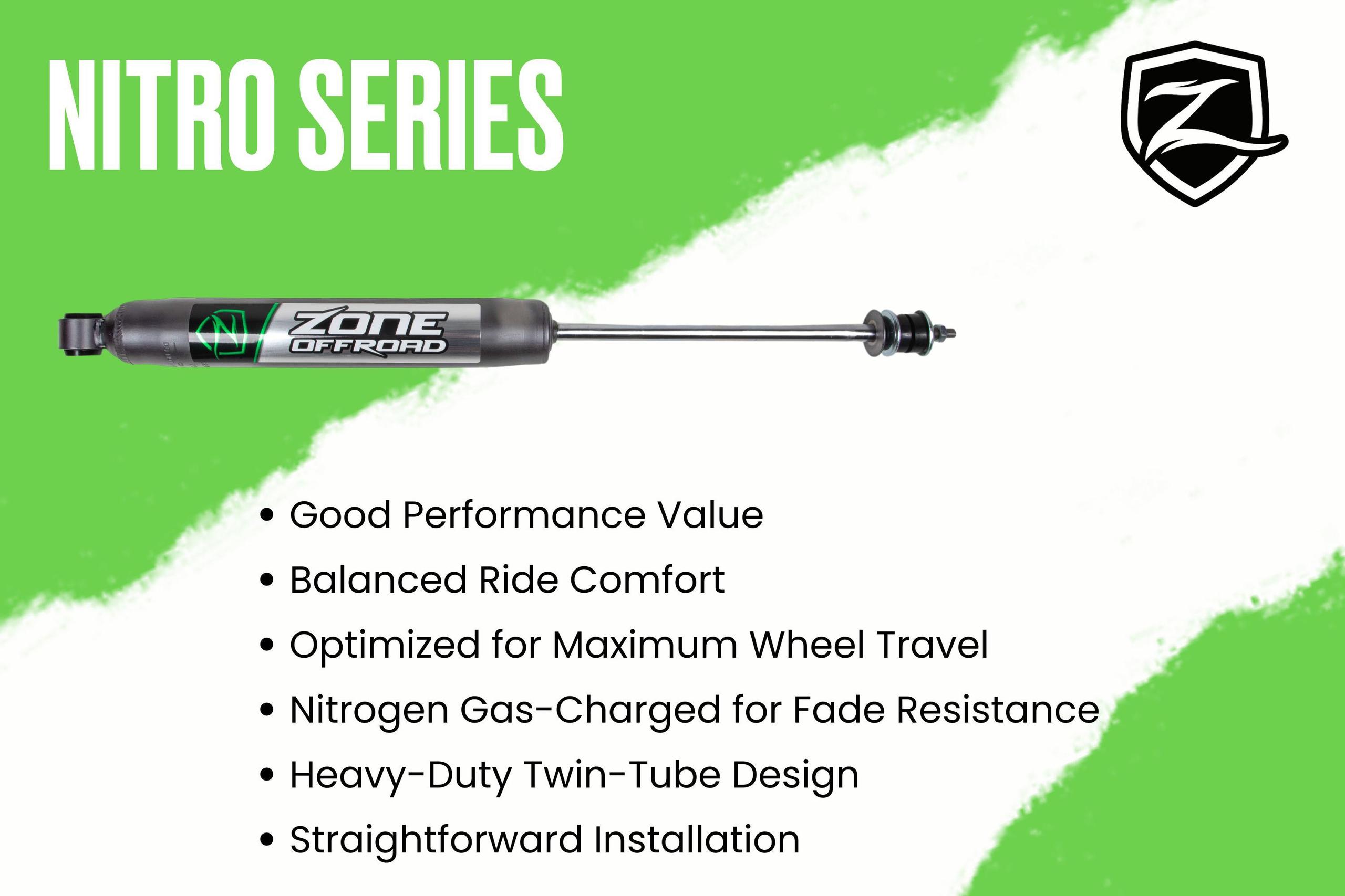 Zone Offroad Zone 4" Lift Kit - Square Front U-Bolt - Nitro Series Shocks (1999-2004 Ford F-250 / 350 Super Duty 4WD) - ZONF2N