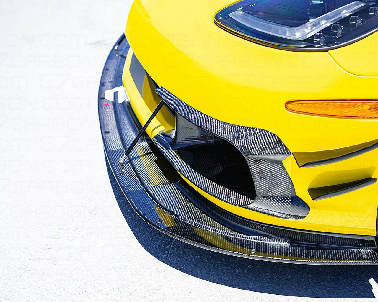C7 Carbon Corvette C6 | ZR1 Front Splitter Extended Version With Undertray - Painted Gloss Black - C6Z-FS-EX-GB