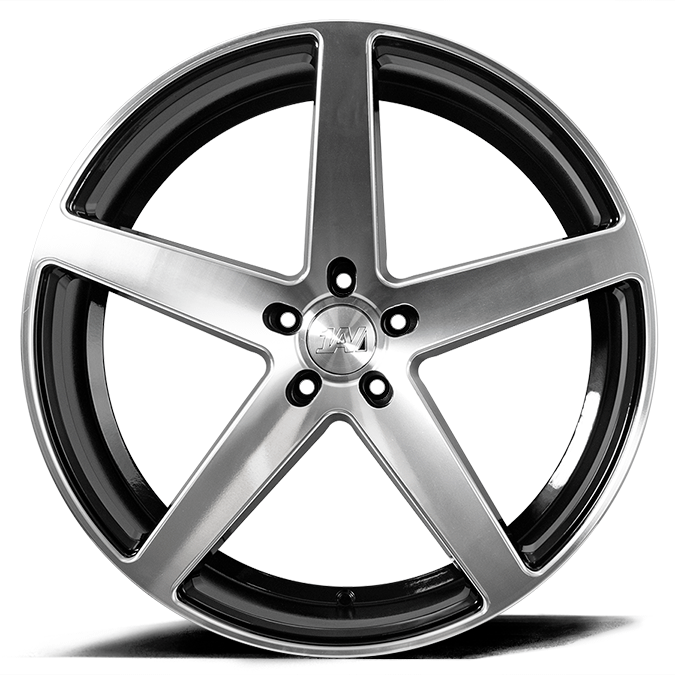 1AV ZX9 Wheel - 22x9, 5x108, Black And Polished Face - 9022BLNK35ZX9BP-5x108