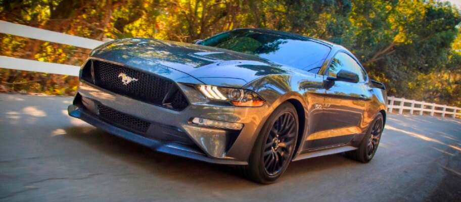 Gray Mustang GT with 2021-2022 Mustang GT parts