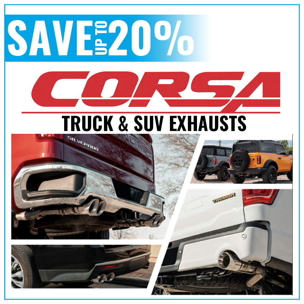 Up to 20% back on Corsa Truck & SUV Exhaust